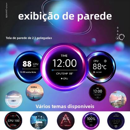 Imagem de Monitor LCD USB Refrigerado a Água De 2.1 a 2.8 Polegadas Para Monitoramento De CPU, GPU, RAM E HDD,