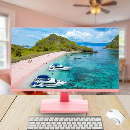 Imagem de Monitor LED 24 Polegadas Rosa Aitek Tela Full HD 100Hz