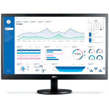Imagem de Monitor LED AOC 18,5" Widescreen HD 60Hz com HDMI, VGA e Modo Eco, Preto - E970SWHNL