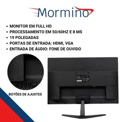 Imagem de Monitor LED Full HD 19 Polegadas HDMI VGA SLIM 110/220