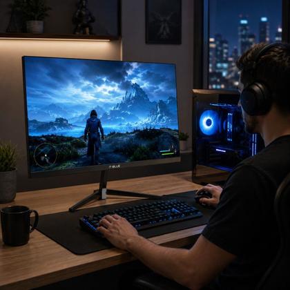 Imagem de Monitor LED Full HD 21.5 Polegadas Com Ângulo De Visão Amplo E HDMI