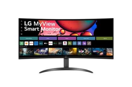 Imagem de Monitor LG MyView Smart 34SR60QC-B Tela curva 34" QuadHD 2K 21:9, WebOS, Air Play, Screen Share, Bluetooth, ThinQ Home
