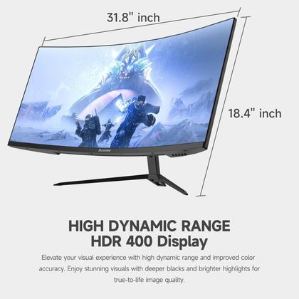 Imagem de Monitor memzuoix Curvo Ultra Wide QHD de 34" 1440p 165 Hz