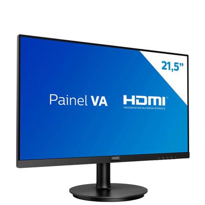 Imagem de Monitor PHILIPS 21,5" LCD FHD Widescreen, Conexão VGA, HDMI, 221V8L - Preto