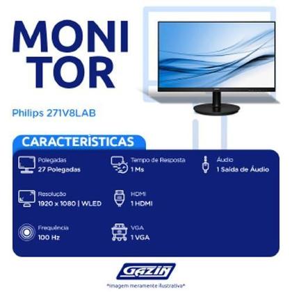 Imagem de Monitor Philips 271V8Lab Gaming 100Hz 1Ms Fhd Hdmi 271V8Lab