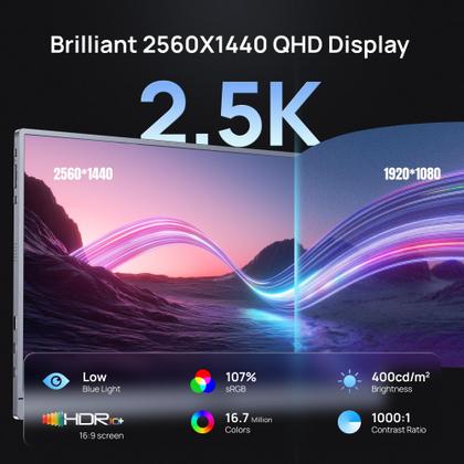 Imagem de Monitor portátil ARZOPA 16,1" 2.5K QHD 180Hz HDR