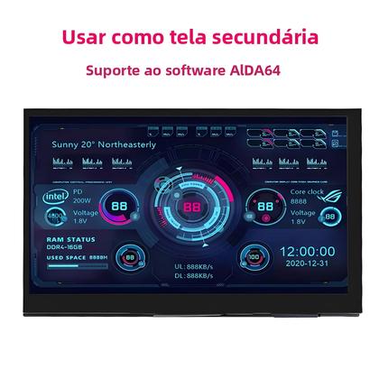 Imagem de Monitor Portátil De 7 Polegadas Com Tela Touch IPS Para Raspberry Pi 5 4B 3B+ Laptop PC Com