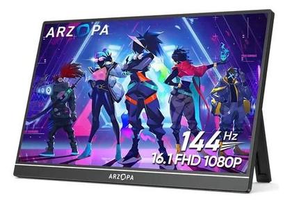 Imagem de Monitor Portátil Full Hd 144hz Gamer 1080p 16,1 Polegadas Cor Preto Z1FC