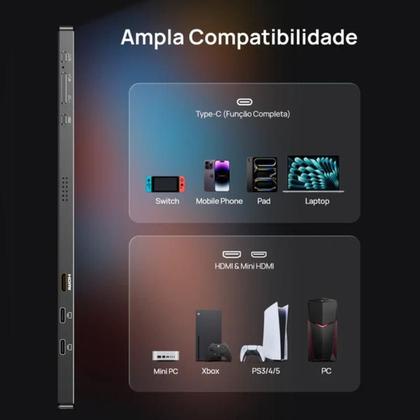 Imagem de Monitor Portátil Gamer Arzopa Z3FC 16.1" 180hz 2K QHD LCD HDR USB-C Mini HDMI - Z3FC