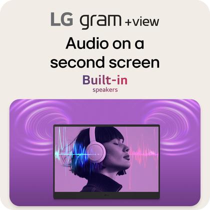 Monitor portátil LG gram +View WQXG de 17 polegadas 2560x1600