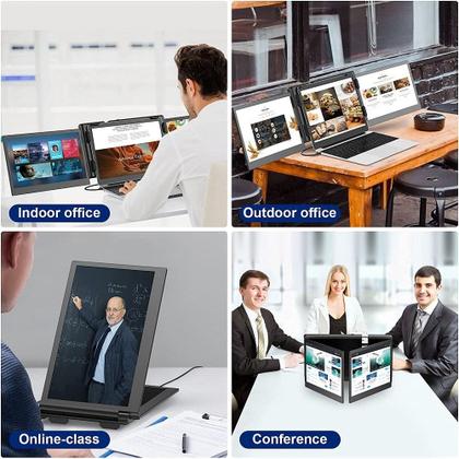 Imagem de Monitor Portatil para Notebook com Tela Dupla de 13.3" - Ofiyaa P2 Pro Tri Screen