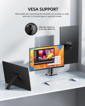 Imagem de Monitor portátil UPERFECT 18,5 polegadas 120 Hz 100% sRGB 1080P