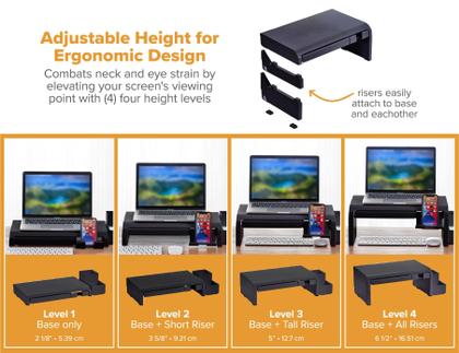 Imagem de Monitor Riser Bostitch Konnect ajustável com gaveta e suporte
