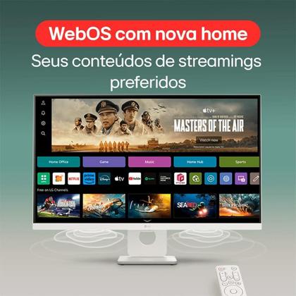 Imagem de Monitor Smart LG MyView 27", 4K, IPS, WebOs, ThinQ, Apple AirPlay, Som Integrado - 27SR73U-W