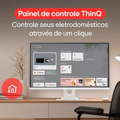 Imagem de Monitor Smart LG MyView 32", 4K, IPS, WebOs, ThinQ, Apple AirPlay, Som Integrado - 32SR73U-W
