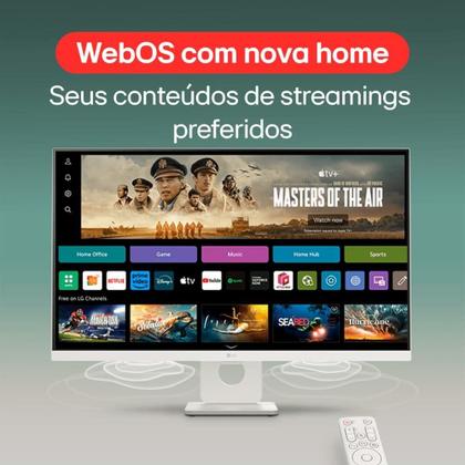 Imagem de Monitor Smart LG MyView 32", 4K, IPS, WebOs, ThinQ, Apple AirPlay, Som Integrado - 32SR73U-W