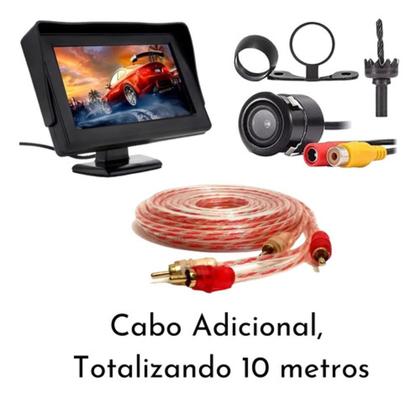 Imagem de Monitor Tela 4.3 Lcd Van + Câmera De Ré E Cabo Adicional 10m