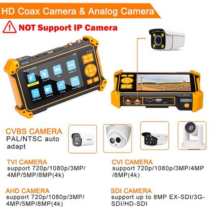 Imagem de Monitor testador de câmera CCTV WSDCAM TFT-LCD de 5 polegadas 4K