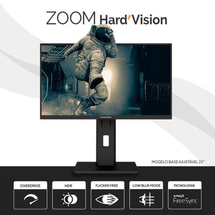 Imagem de Monitor ZOOM HardVision 22 FHD 100Hz HDMI VGA, Base Ajustável