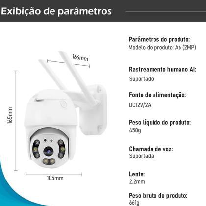 Imagem de Monitoramento 360 Wifi Hd Externa Detecção Movimento