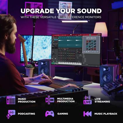 Imagem de Monitores de estúdio M-AUDIO BX4 Pair 4.5 120W para gravação