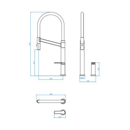 Imagem de Monocomando Colore Mesa/cozinha Bica Movel (10 Mca) Inox/preto - Deca