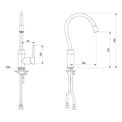 Imagem de Monocomando Cozinha Mesa Bica Flexivel Colors Cromado Incepa