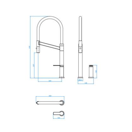 Imagem de Monocomando Mesa/cozinha Colore Bica Movel (10 Mca) Black Matte/preto - Deca