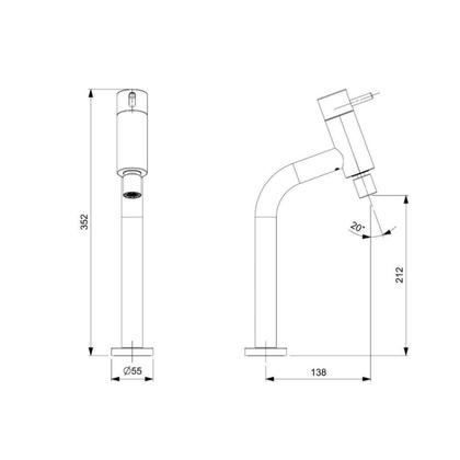 Imagem de Monocomando para Cozinha de Mesa Bica Alta com Arejador Articulado Basic Celite