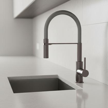 Imagem de Monocomando para Cozinha de Mesa Bica Flexivel - Suporte arco c/ Ima - Grey V-10645-291-QS WJ-2245-DB-CZ