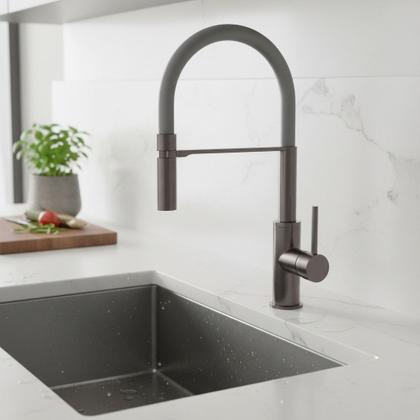 Imagem de Monocomando para Cozinha de Mesa Bica Flexivel - Suporte arco c/ Ima - Grey V-10645-291-QS WJ-2245-DB-CZ