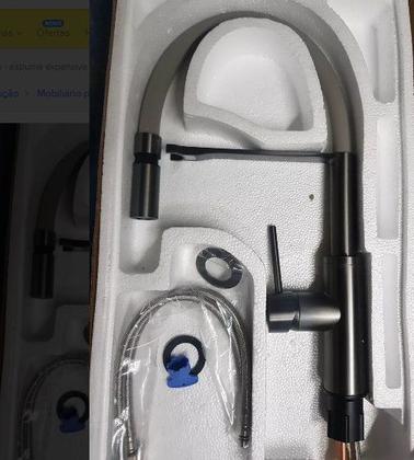 Imagem de Monocomando para Cozinha de Mesa Bica Flexivel - Suporte arco c/ Ima - Grey V-10645-291-QS WJ-2245-DB-CZ