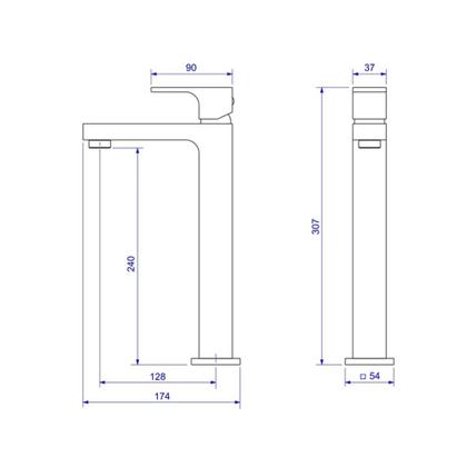 Imagem de Monocomando Unic Lavatorio (4 Mca) Mesa Bica Alta Corten Matte - Deca