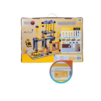 Imagem de Monte e Brinque 3D Estacao Construcao 94 Pecas DM Toys Brinquedo Infantil Recreativo