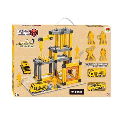 Imagem de Monte e Brinque 3D Estacao Construcao 94 Pecas DM Toys Brinquedo Infantil Recreativo
