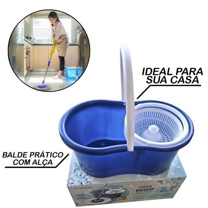 Imagem de Mop Com Cesto Giratório 360 Bompack e Refil Microfibra Extra
