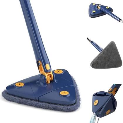 Imagem de Mop De Limpeza Triângulo Ajustável Giratório 360 Esfregão (Azul)