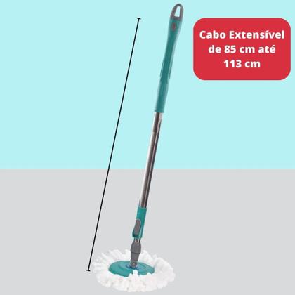 Imagem de Mop Esfregão Centrifuga Cesto 10 Lts Cabo Extensível Giratóri Mop Rodo Magico  Geral - Hannover Home