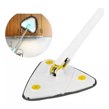 Imagem de Mop Esfregão De Limpeza Triangular Giratório Ajustável 360 Cor:Branco