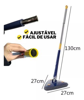 Imagem de Mop Esfregao De Limpeza Triangular Rodo Giratório Ajustável