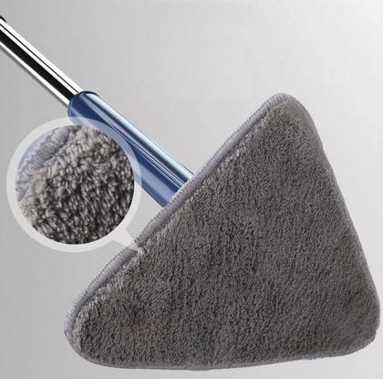 Imagem de Mop Esfregão Limpeza Triangular Giratório Ajustável Limpador de parede de microfibra Triangle Mop C/ 2 Refil
