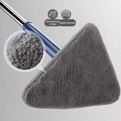 Imagem de Mop Esfregão Rodo Mágico Triangular Giratório Com Refil Top: Praticidade em Casa