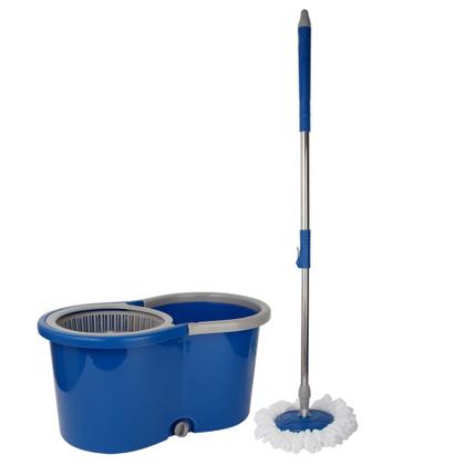 Imagem de Mop Giratório 360 Com Balde 13L Centrífuga Inox Esfregão Microfibra Limpeza Pesada Esfregão Rodo Vassoura