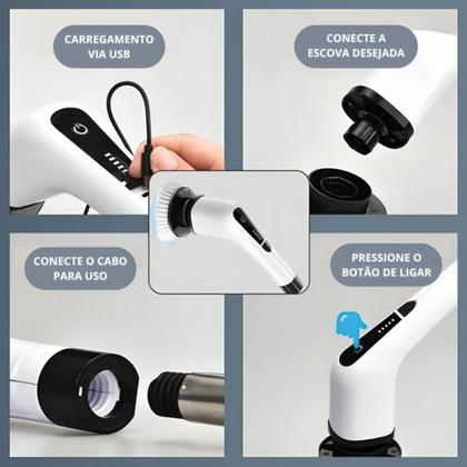 Imagem de Mop Giratório 9 em 1 Sem Fio Multiuso Limpeza Profissional