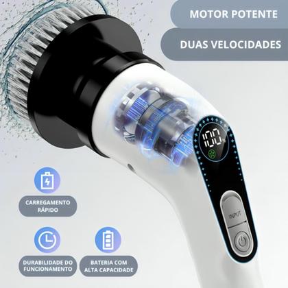 Imagem de Mop Giratório 9 em 1 Sem Fio Multiuso Limpeza Profissional