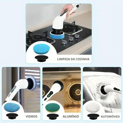 Imagem de Mop Giratório 9 em 1 Sem Fio Multiuso Limpeza Profissional