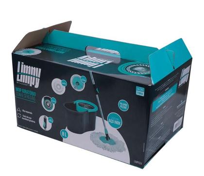 Imagem de Mop Giratório Com Balde 8L Centrifuga Inox Esfregão Mágico