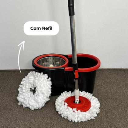 Imagem de Mop Giratório Com Balde Centrífuga Cesto Em Inox 13l e Refil