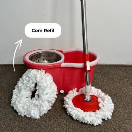 Imagem de Mop Giratório Com Balde Centrífuga Cesto Em Inox 13l e Refil