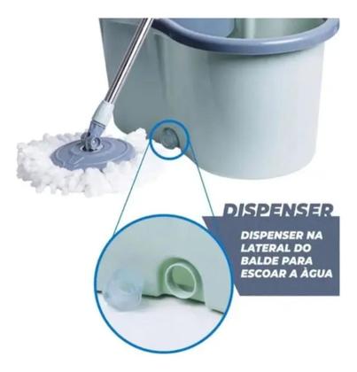 Imagem de Mop Giratório Com Balde Centrífuga E Refil Microfibra 13l Lyor